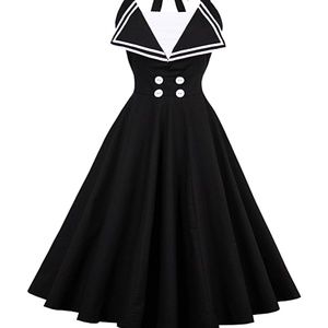 NWT Sucrefas Retro Inspired Black & White Dress